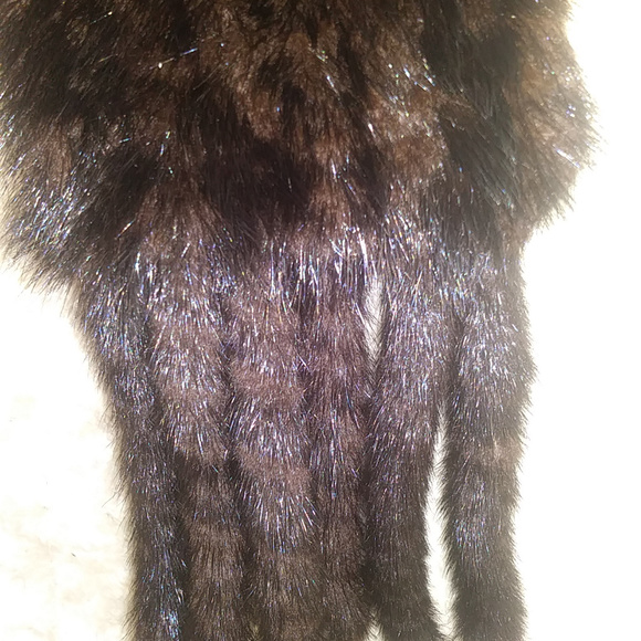 Mink Fringed Scarf 60'' Chestnut - Picture 2 of 3